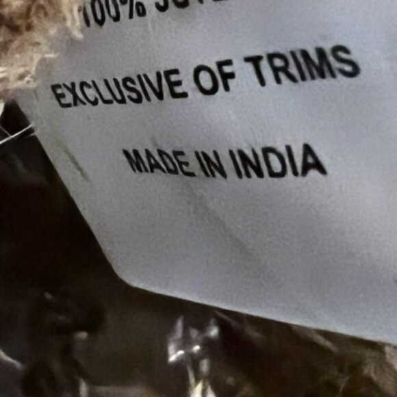 Antik Kraft Jute Woven Clutch With‎ Wooden Handles & Pink Pattern purse handbag - Picture 6 of 10